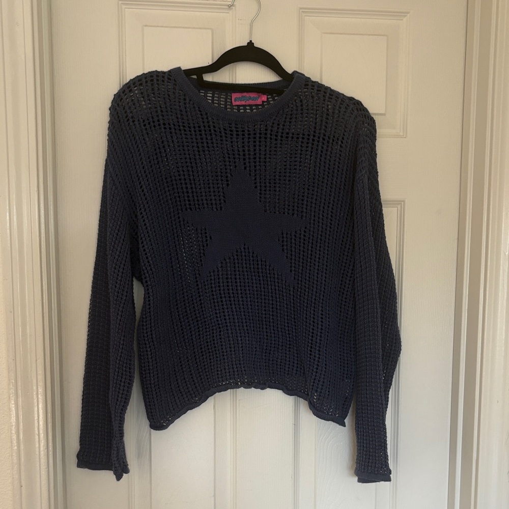 Edikted Navy Star Sweater